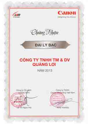 Giải bạc ngành Máy Photocopy năm 2013 toàn Việt Nam